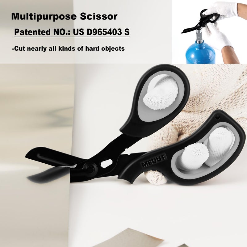 MEUUT 8 inches All Purpose Scissors Multipurpose Heavy Duty Shears, Forged Stainless Steel Utility Industrial Shear Kitchen Scissor for Household, outdoors, EMT - Image 5